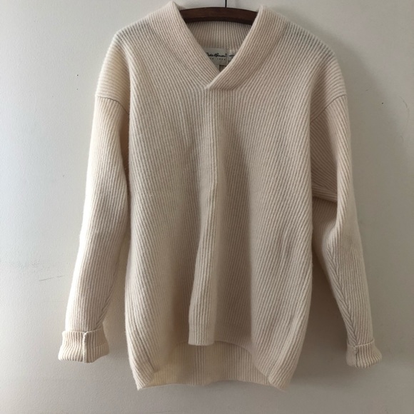 Eddie Bauer 100% Wool Shawl Collar Sweater - Picture 1 of 8